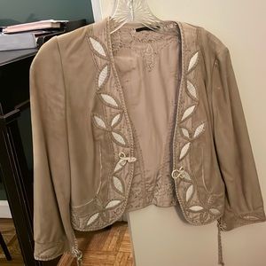 Barely worn suade tahari blazer